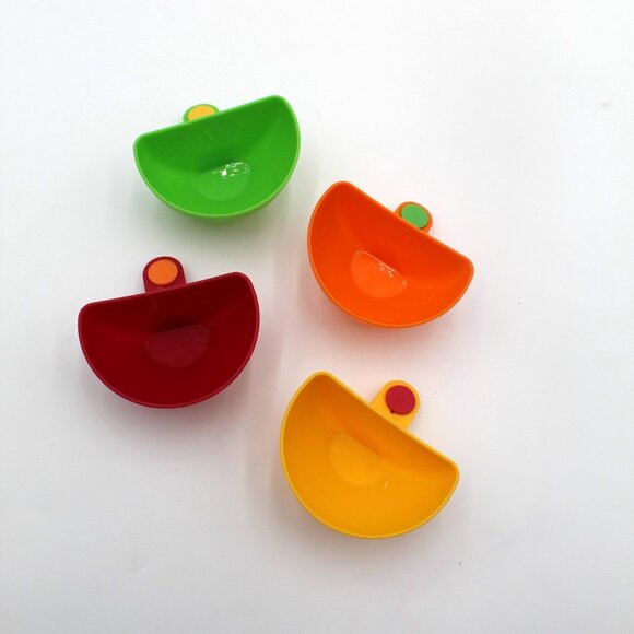Set of 4 Dip Clip Bowls For Plate Sauce Grab Clip-on Dip Holders Dip Containers - Picture 1 of 4